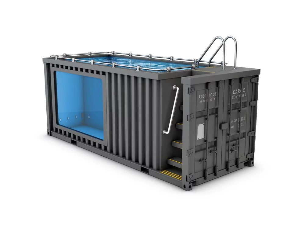 Seecontainer zum Pool umgebaut Poolcontainer