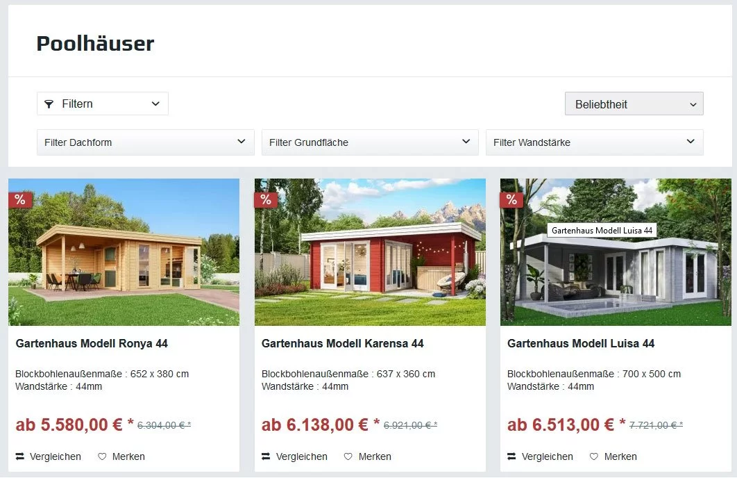 Poolhäuser von Gartenhausfabrik.de