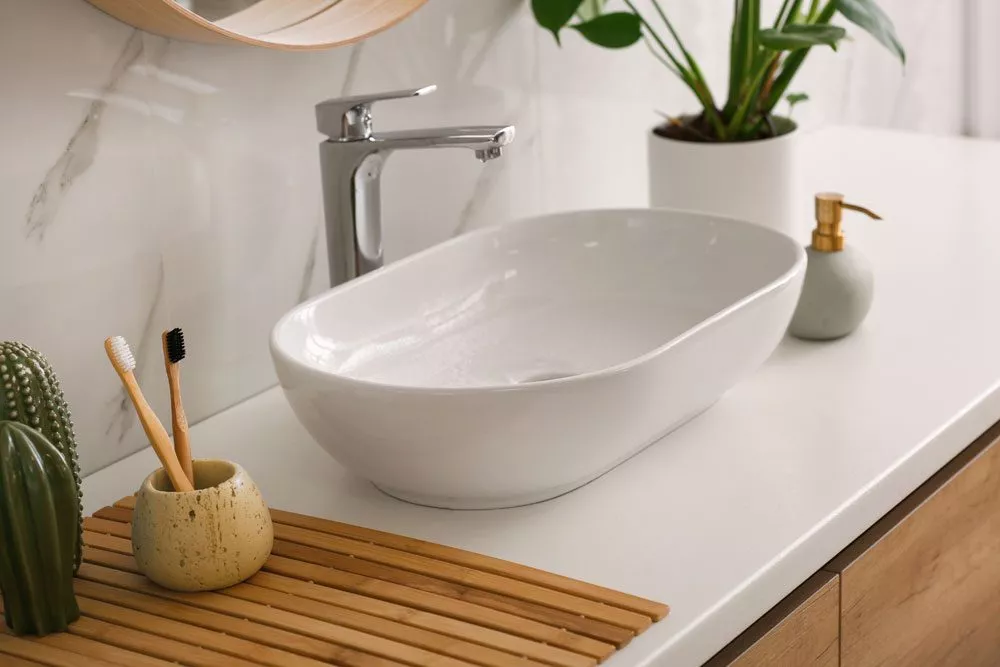 Waschbecken mit antibakterieller Oberfläche Waschbecken im Badezimmer