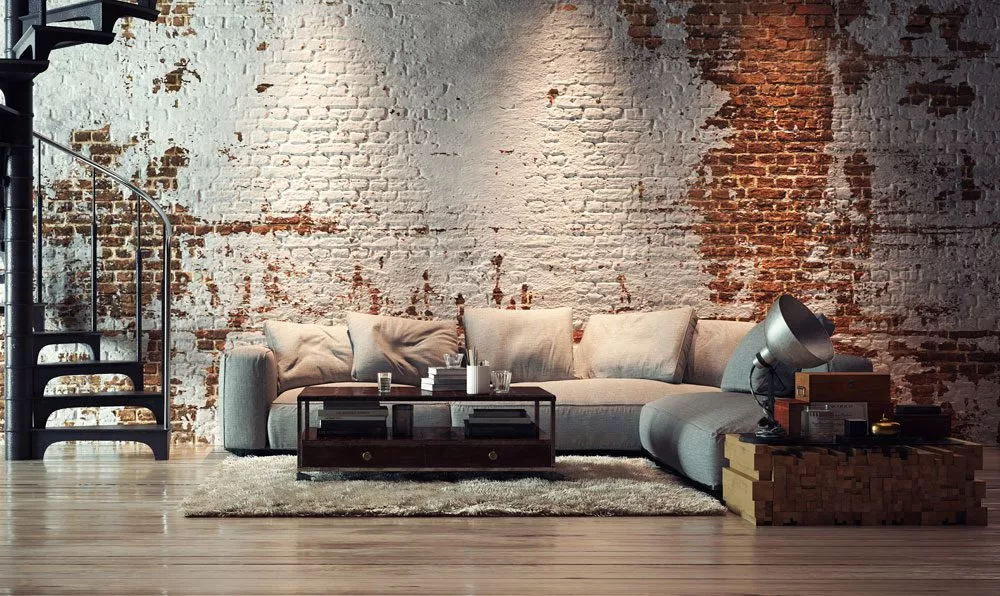 Appartement in einem alten Ziegelloft Industrialstil Wände